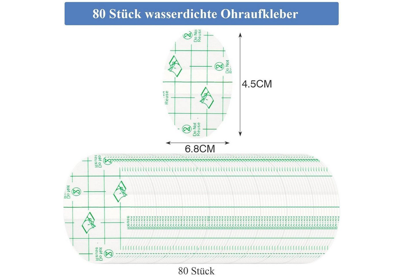 LuxusKollektion Schwimm-Ohrstöpsel Ohrpflaster Kinder wasserdicht 80 Stk.