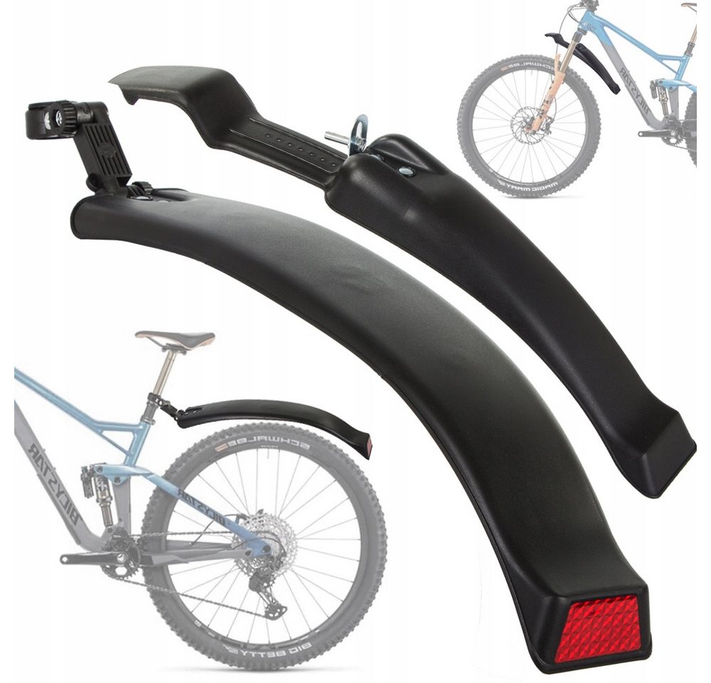 VERK GROUP Schutzblech Fahrrad Schutzblech Set 24‑28 Zoll vorne hinten Spritzschutz (Set, 2 St., Paar), 2‑teilig, vorne + hinten Bild 4