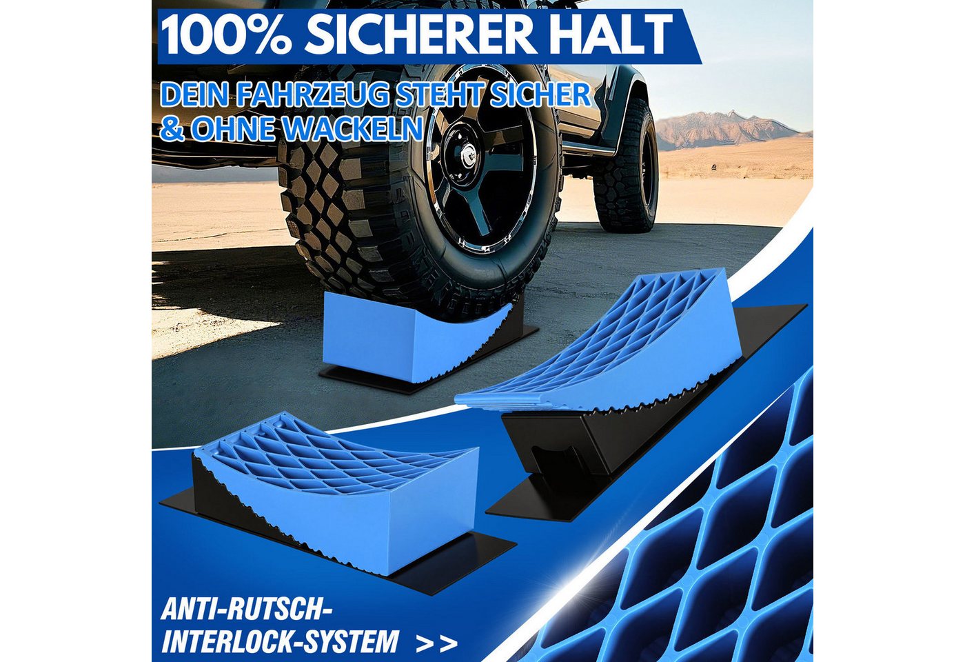 Clanmacy Auffahrrampe Auffahrrampe Auffahrkeile 2er Set bis 13.5 t Wohnwagen Bild 2