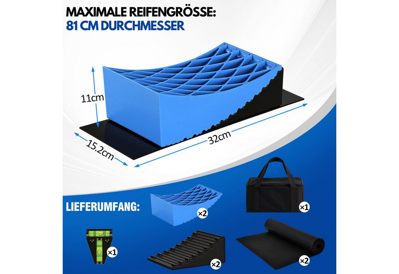 Clanmacy Auffahrrampe Auffahrrampe Auffahrkeile 2er Set bis 13.5 t Wohnwagen Bild 5