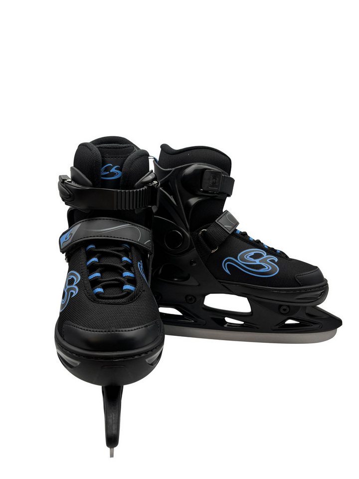 Cox Swain Schlittschuhe CRYSTAL – größenverstellbar, Softboot – Black/Blue – XS (29-32), Verstellbare Schlittschuhe mit Edelstahlkufen Bild 5
