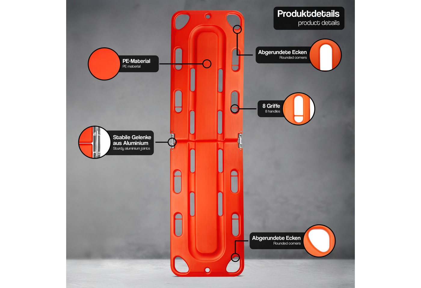 pulox Erste-Hilfe-Set WTG-100 - Klappbares Rettungsbrett (Spine-Board) Bild 2