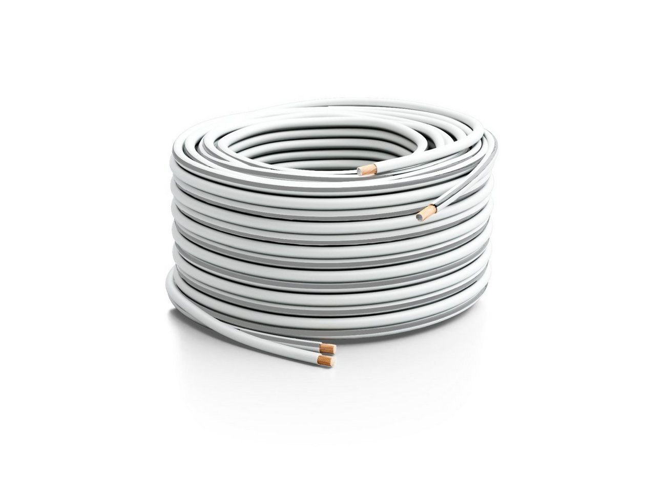 deleyCON deleyCON 10m Lautsprecherkabel 2x 2,5mm² CCA 2x50x0,25mm Litze - Weiß Audio-Kabel Bild 4