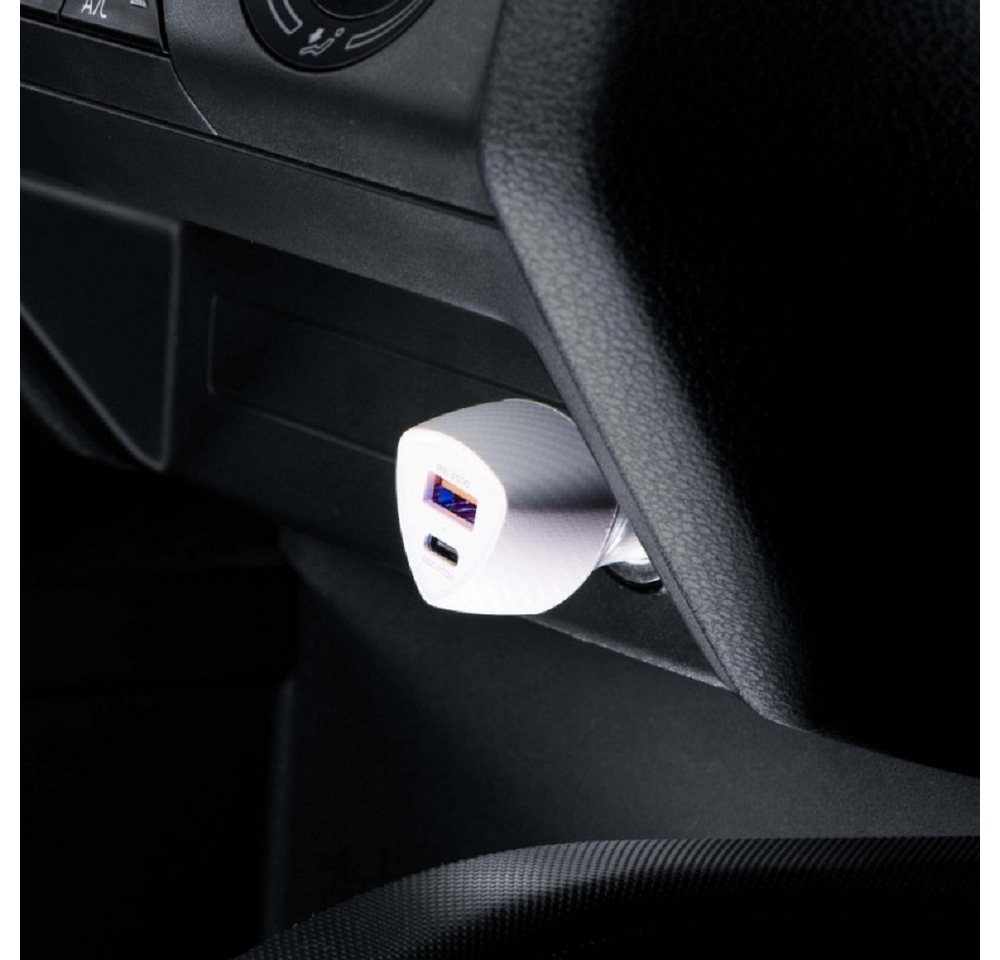 Forcell 38W KFZ-Ladegerät Typ C 3.0 PD20W + USB QC3.0 18W 5A weiß Schnelllade-Gerät Bild 2