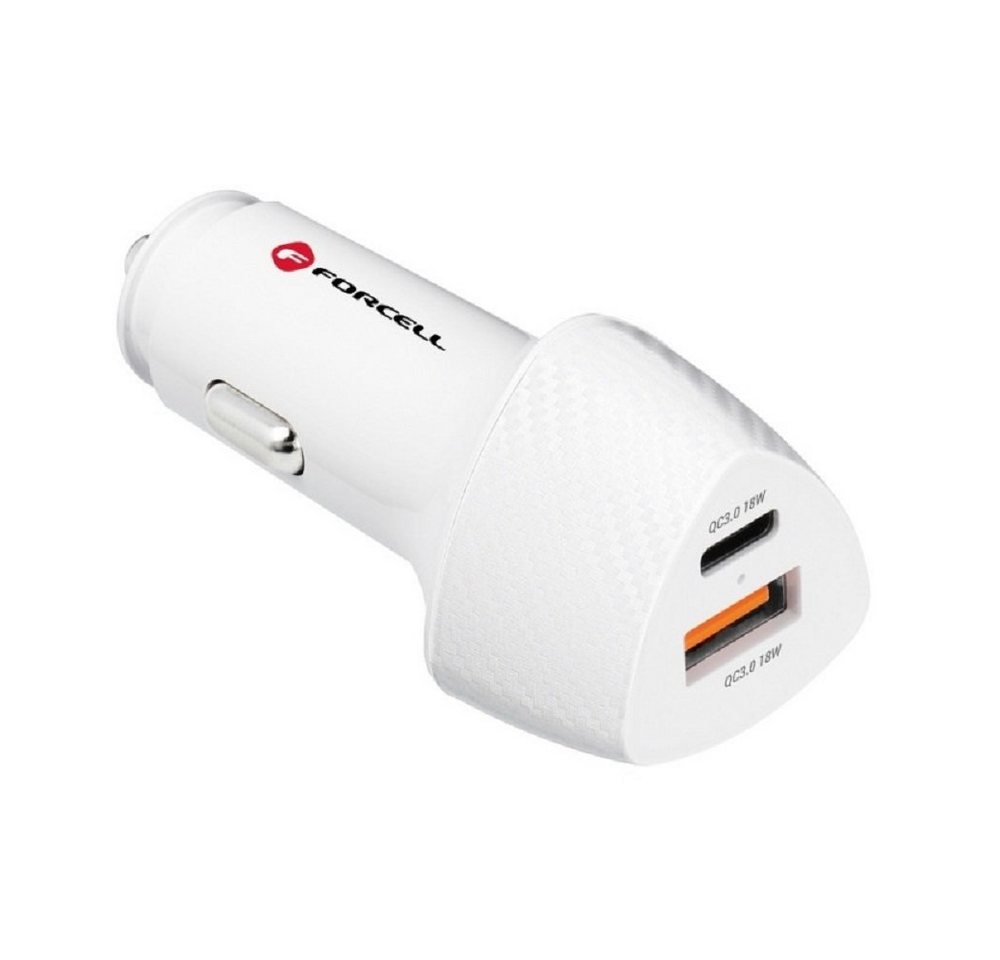 Forcell 38W KFZ-Ladegerät Typ C 3.0 PD20W + USB QC3.0 18W 5A weiß Schnelllade-Gerät Bild 3