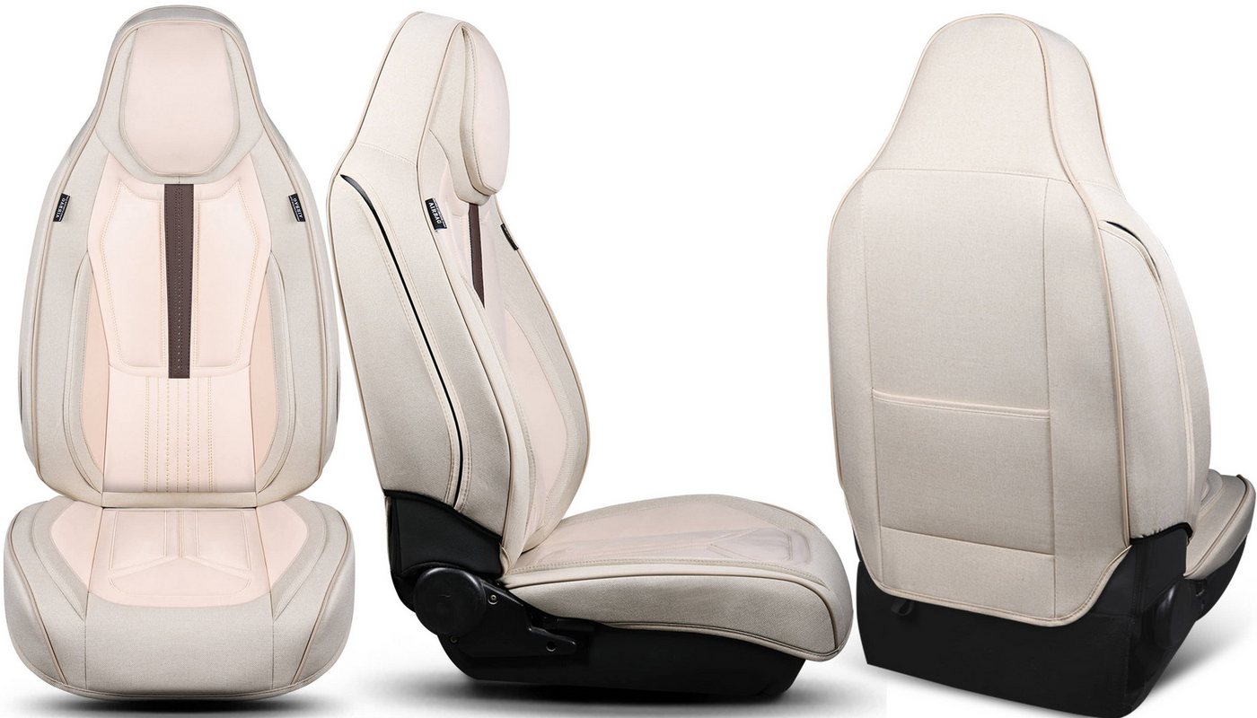 BREMER SITZBEZÜGE Autositzbezug für Fiat 500 Bj ab 2014 DS4, Set, 2-tlg., Schonbezüge Sitzbezüge Fahrer und Beifahrer, in Beige Bild 4