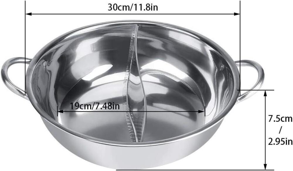 FELIXLEO Elektrische Grillpfanne Mandarin Duck Hot Pot Kocher 30cm Edelstahl Doppeltopf Shabu Bild 5