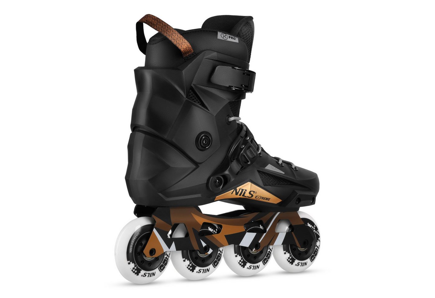 NILS EXTREME Inlineskates Inliner Rollschuhe Speedskates, (Spar-Set, 2-St., 44), Slalom, CNC-Alu-Schiene, ABEC-9 Carbon, PU 85A