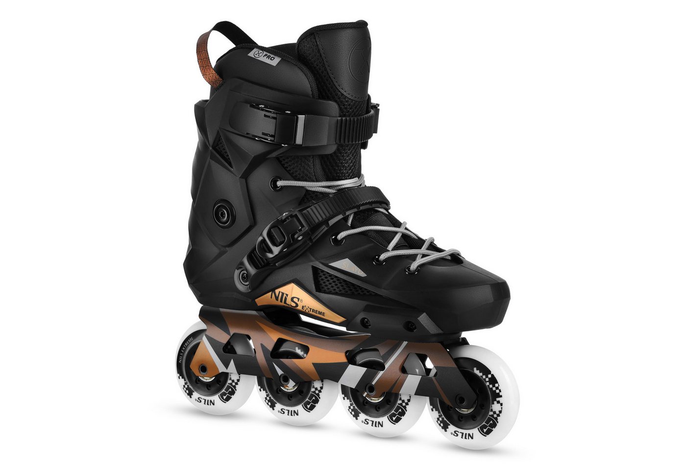 NILS EXTREME Inlineskates Inliner Rollschuhe Speedskates, (Spar-Set, 2-St., 44), Slalom, CNC-Alu-Schiene, ABEC-9 Carbon, PU 85A Bild 2