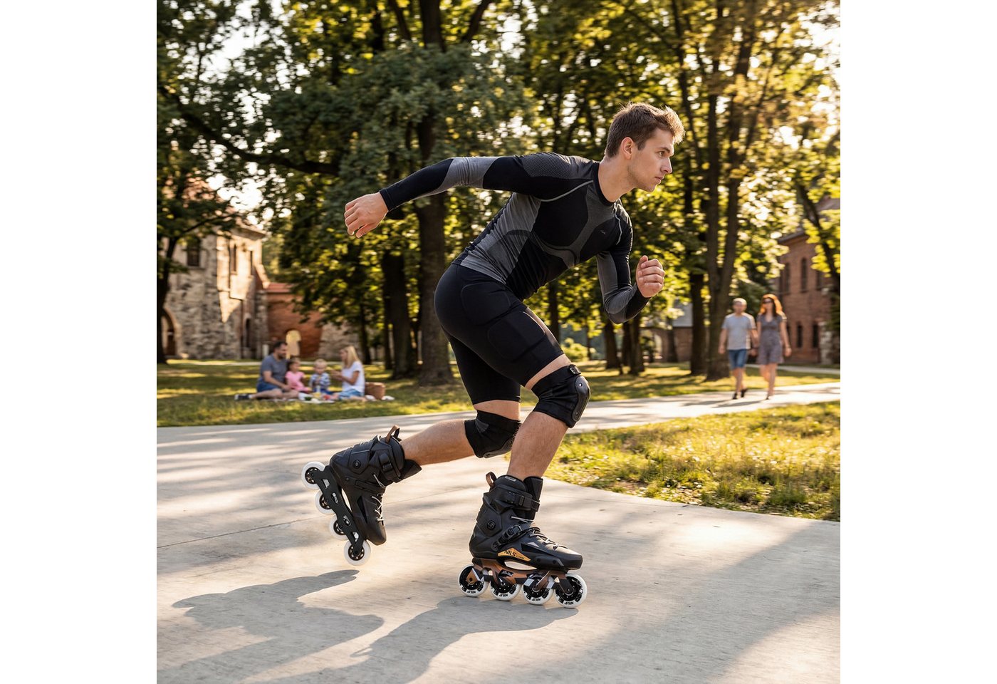 NILS EXTREME Inlineskates Inliner Rollschuhe Speedskates, (Spar-Set, 2-St., 44), Slalom, CNC-Alu-Schiene, ABEC-9 Carbon, PU 85A Bild 5