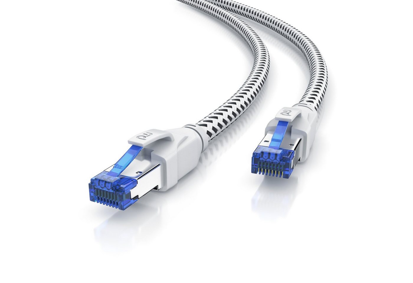 Primewire Patchkabel CAT 8, Baumwollummantelung, Netzwerkkabel 40 Gbit/s - 1m LAN-Kabel, CAT.8, RJ-45 (Ethernet) (100 cm), für Router, Modem, Switch, PC, ideal für Gaming, Streaming, Homeoffice Bild 4