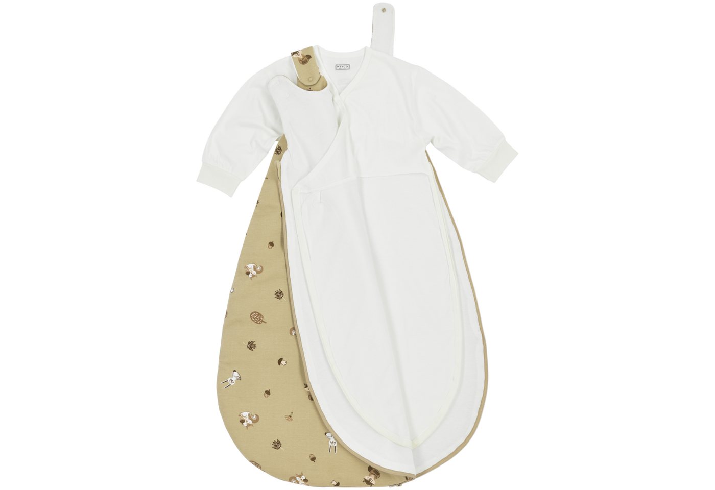 Meyco Baby Babyschlafsack Forest Animals Sand (100% Baumwolle, 1 tlg), 80/86 Bild 3