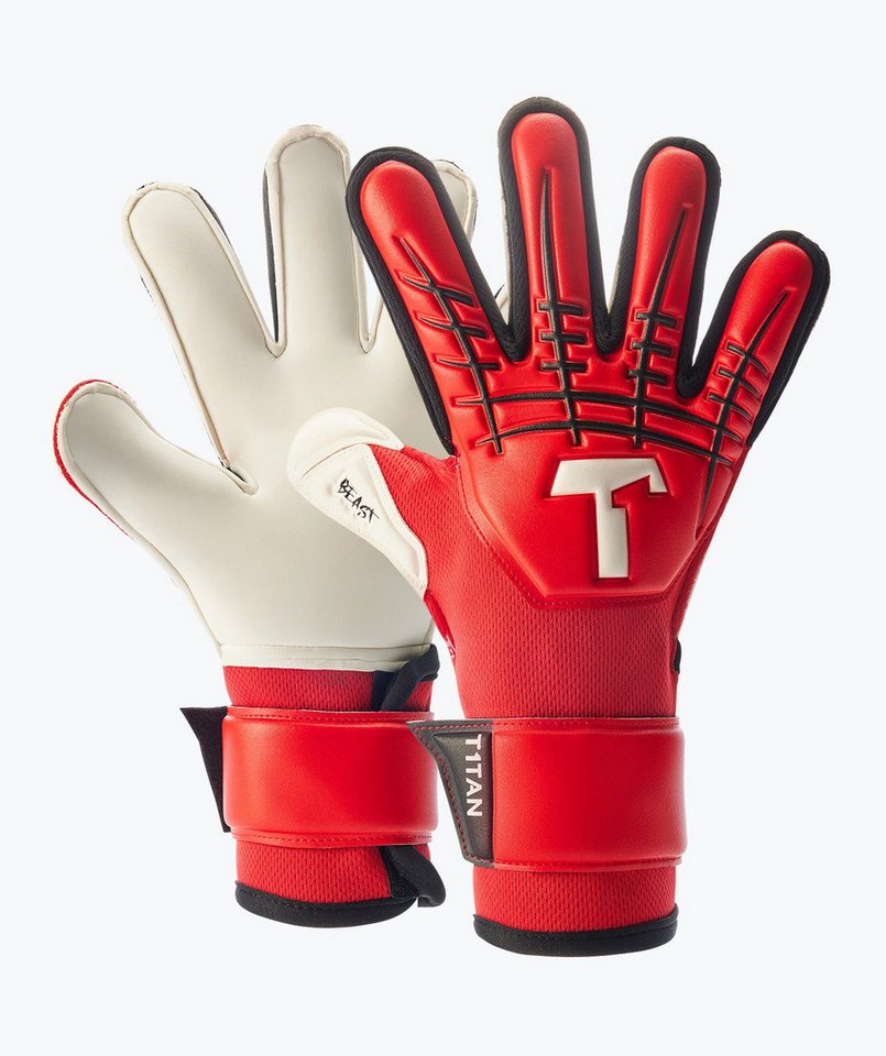 T1TAN Torwarthandschuhe Kinder Red Beast 3.0 mit Fingerschutz