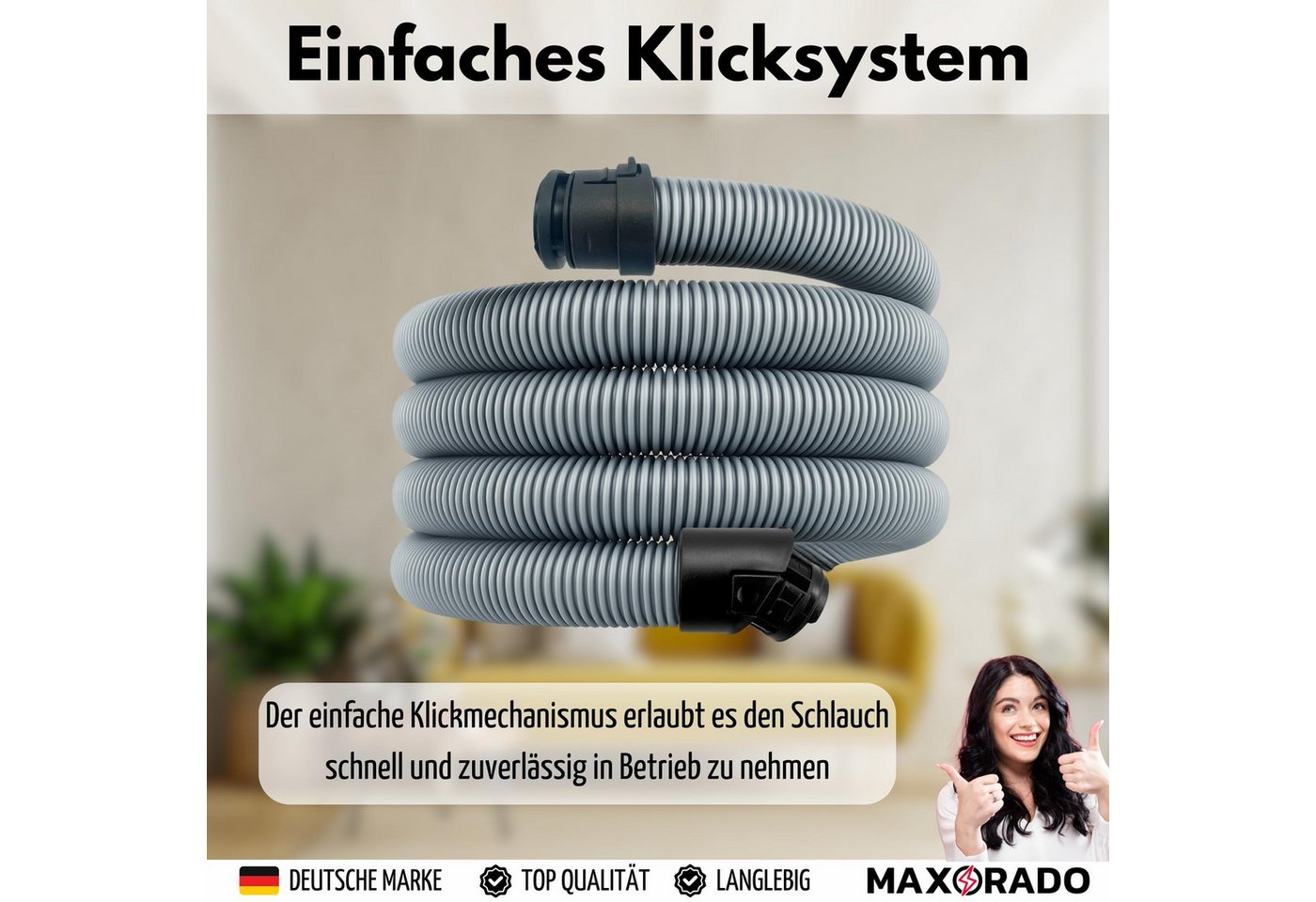 Maxorado Staubsaugerschlauch Staubsaugerschlauch für Miele S8 S8000 C3 Complete Compact S8330 S8340, Zubehör für S8390 83790 EcoLine Cat&Dog PowerLine Silence, Staubsauger Schlauch Ersatzteil Zubehör Bild 4