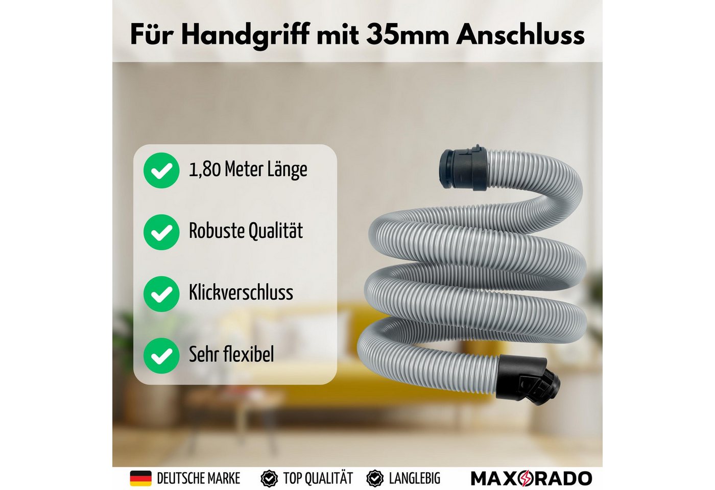 Maxorado Staubsaugerschlauch Staubsaugerschlauch für Miele S8 S8000 C3 Complete Compact S8330 S8340, Zubehör für S8390 83790 EcoLine Cat&Dog PowerLine Silence, Staubsauger Schlauch Ersatzteil Zubehör Bild 5
