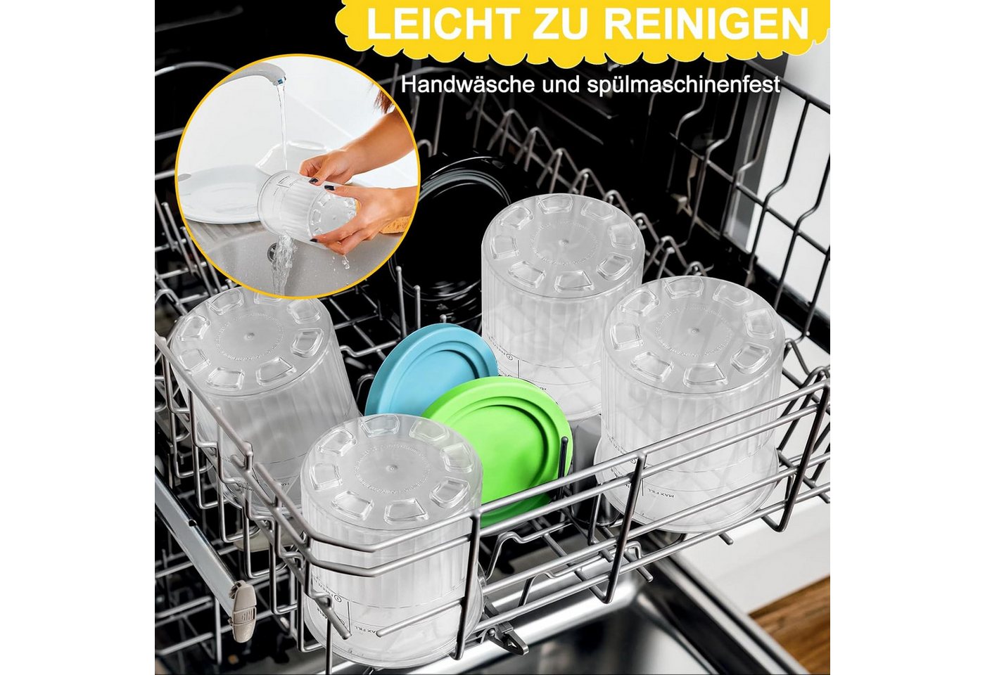 Bwecuy Eisbereiteraufsatz 4 Stück Behälter für Ninja Creami Deluxe Pints Bild 2