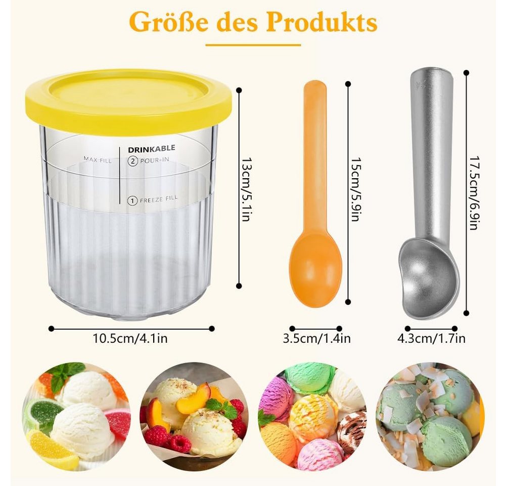 Bwecuy Eisbereiteraufsatz 4 Stück Behälter für Ninja Creami Deluxe Pints Bild 4