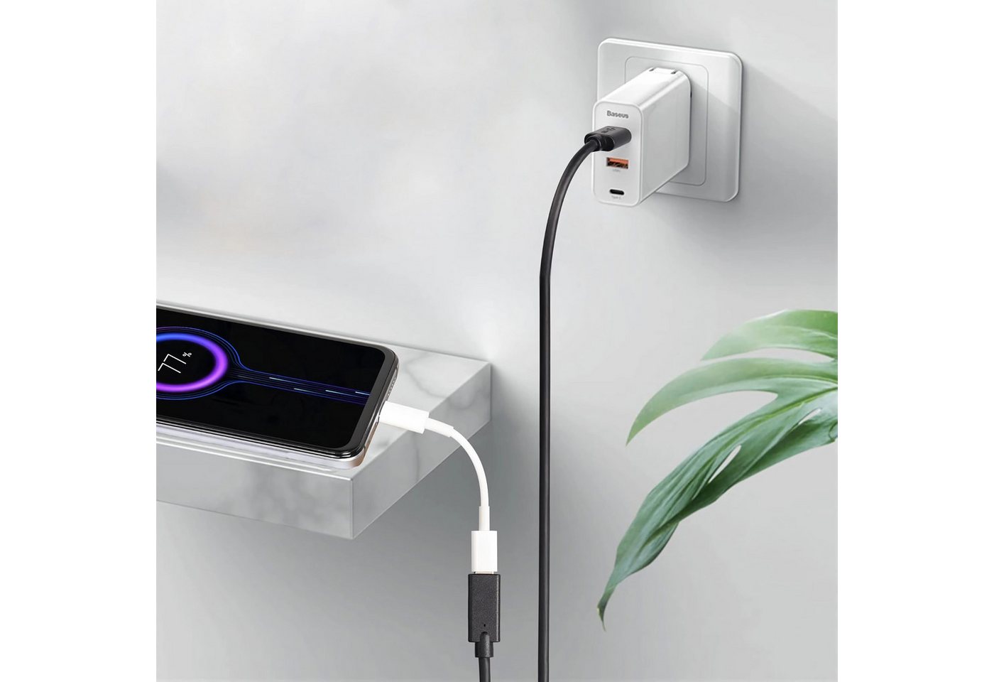 Bolwins P36 USB-C auf USB-A 3.0 Adapterkabel 100 cm – Laden & Datenübertragung USB-Kabel, USB-A 3.0 Stecker, USB-C Buchse (100 cm), USB-C auf USB-A Adapter, schnelle Datenübertragung bis 5 Gbit/s