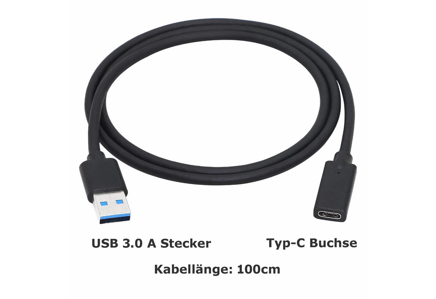 Bolwins P36 USB-C auf USB-A 3.0 Adapterkabel 100 cm – Laden & Datenübertragung USB-Kabel, USB-A 3.0 Stecker, USB-C Buchse (100 cm), USB-C auf USB-A Adapter, schnelle Datenübertragung bis 5 Gbit/s Bild 4
