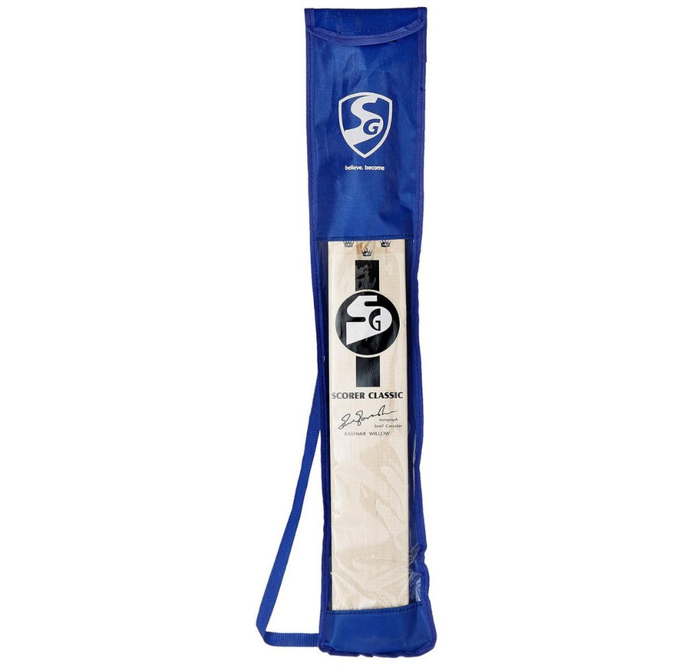 SG Badmintonschläger Scorer Classic Cricket Bat Gr. 6 Kashmir Willow Leicht mit Cover, (Einzelner Cricket-Schläger mit Schutzhülle, Größe 6, Farbe Beige) Bild 5