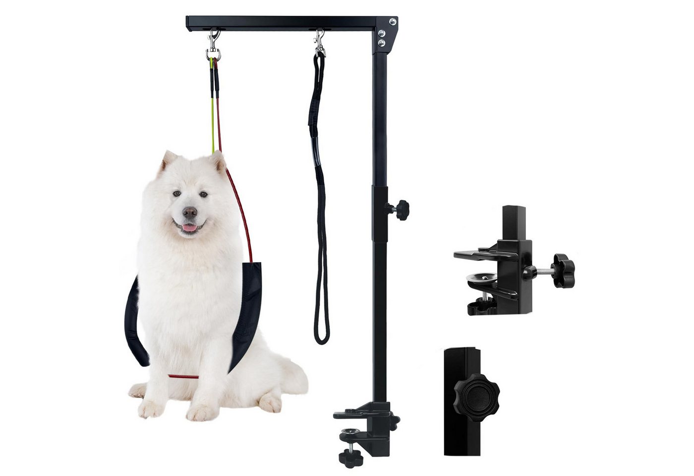 FIVMEN Abschleppseil Hundefrisiertischarm, Faltbarer Tierpflegearm, Höhenverstellbar, Haustier-Fellpflegearm mit Klemme, 89cm Bild 2