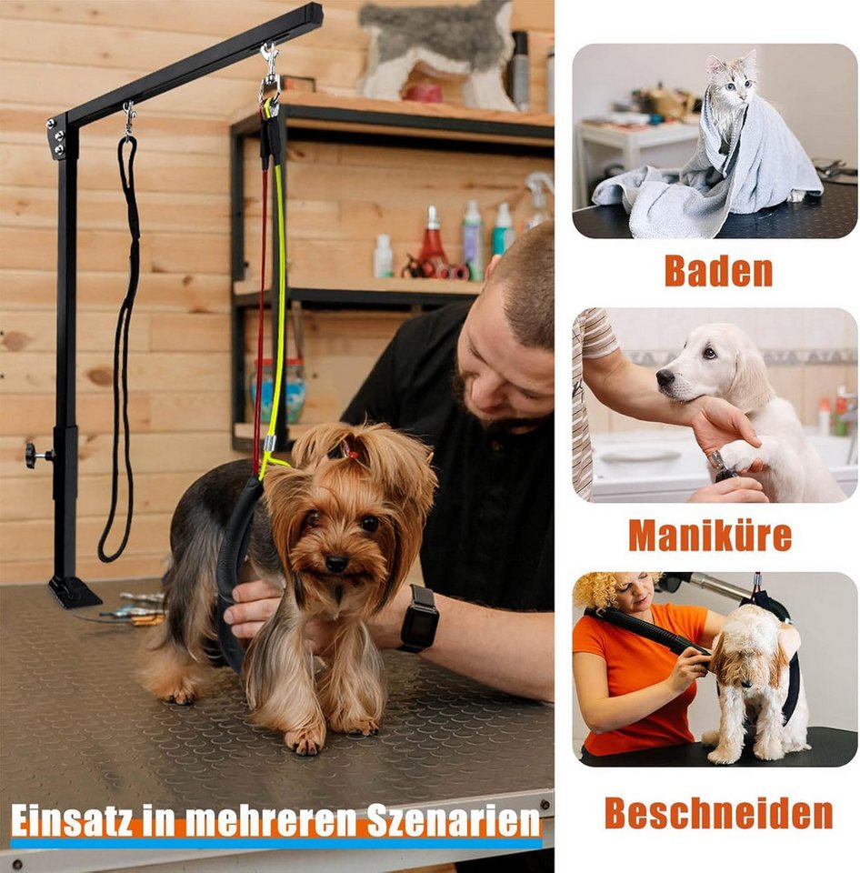 FIVMEN Abschleppseil Hundefrisiertischarm, Faltbarer Tierpflegearm, Höhenverstellbar, Haustier-Fellpflegearm mit Klemme, 89cm Bild 3