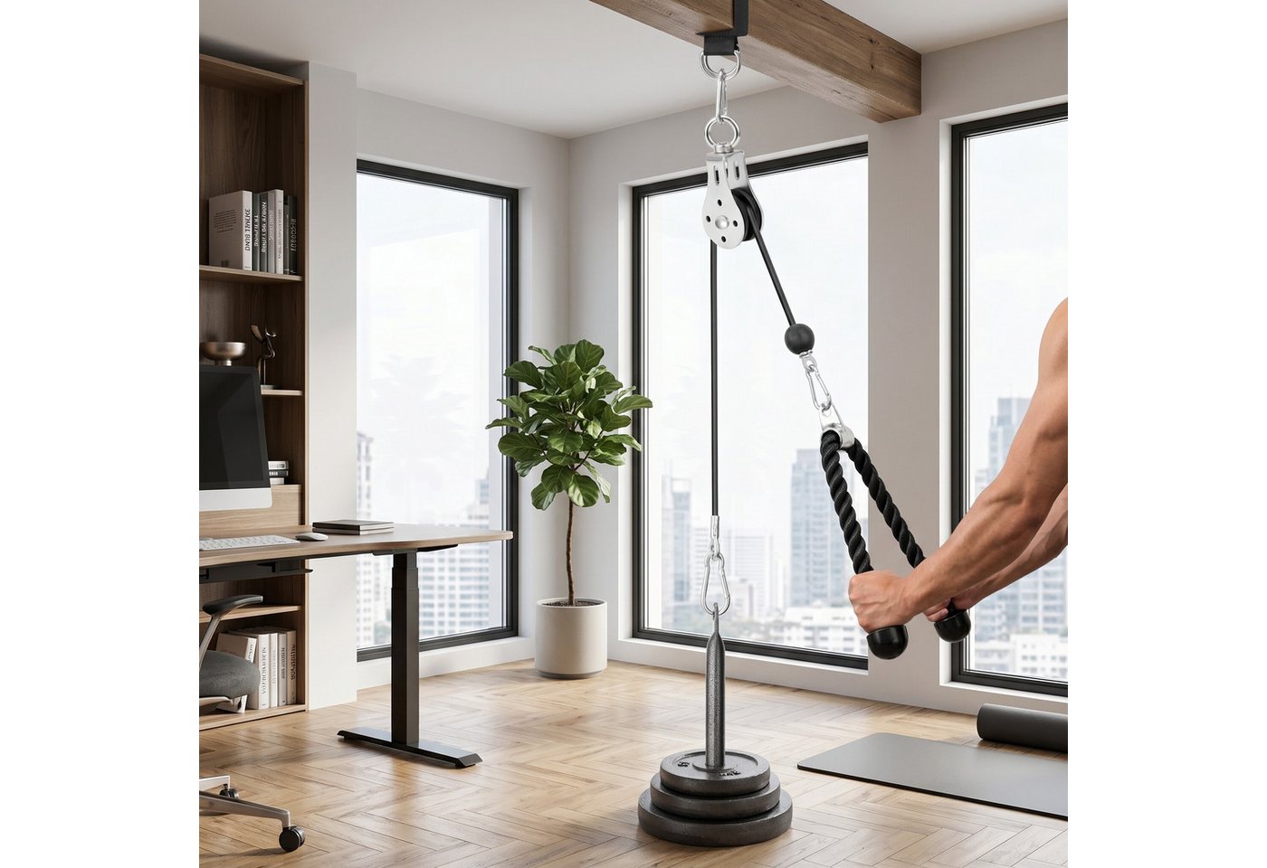 GARRYFIZH Trainingsstation Fitness GeräTe Fitness GeräTe Zuhause Krafttraining GeräTe, 2-Meter-Seil Bild 2