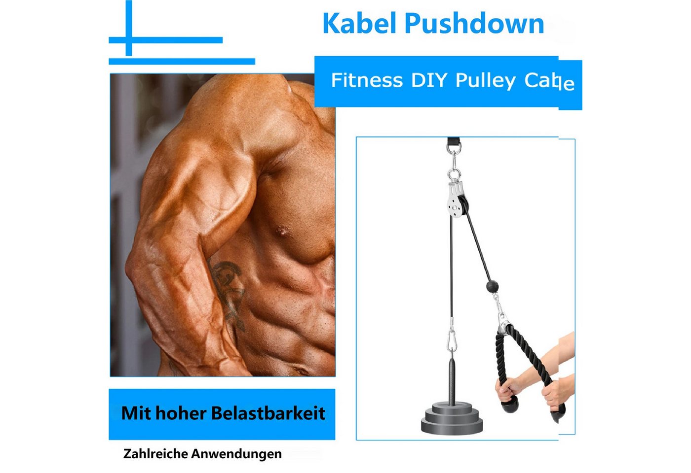 GARRYFIZH Trainingsstation Fitness GeräTe Fitness GeräTe Zuhause Krafttraining GeräTe, 2-Meter-Seil Bild 3