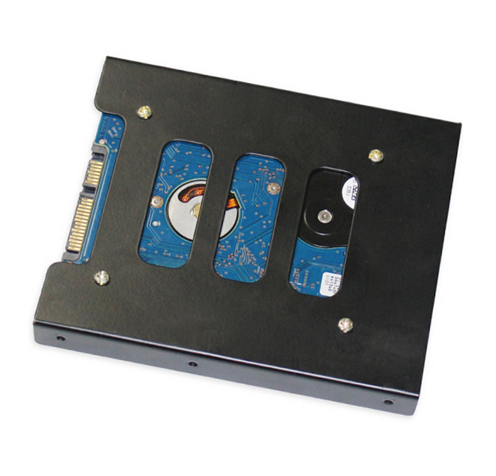 Bolwins Festplatten-Einbaurahmen Q89 Einbaurahmen 2,5" zu 3,5" SSD Festplatte Einbau Rahmen HDD Adapter, Stabile Metallhalterung mit Belüftungsöffnungen für Kühlung Bild 2