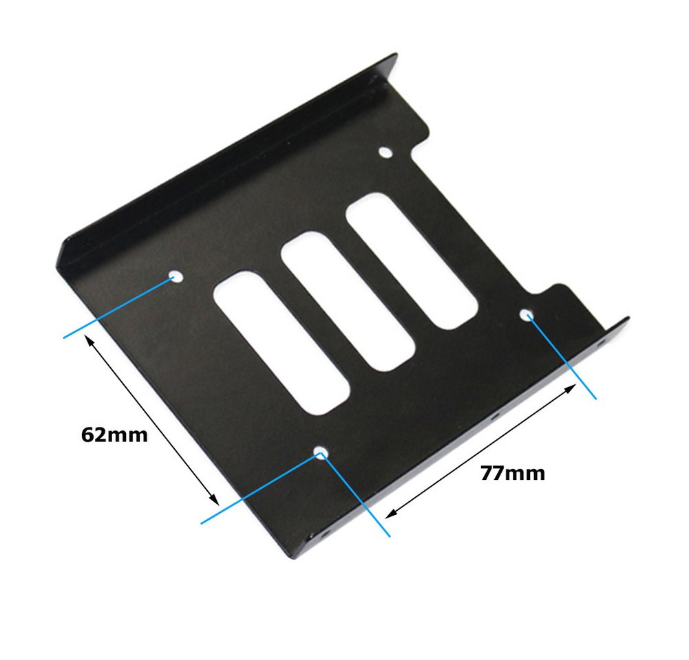 Bolwins Festplatten-Einbaurahmen Q89 Einbaurahmen 2,5" zu 3,5" SSD Festplatte Einbau Rahmen HDD Adapter, Stabile Metallhalterung mit Belüftungsöffnungen für Kühlung Bild 4