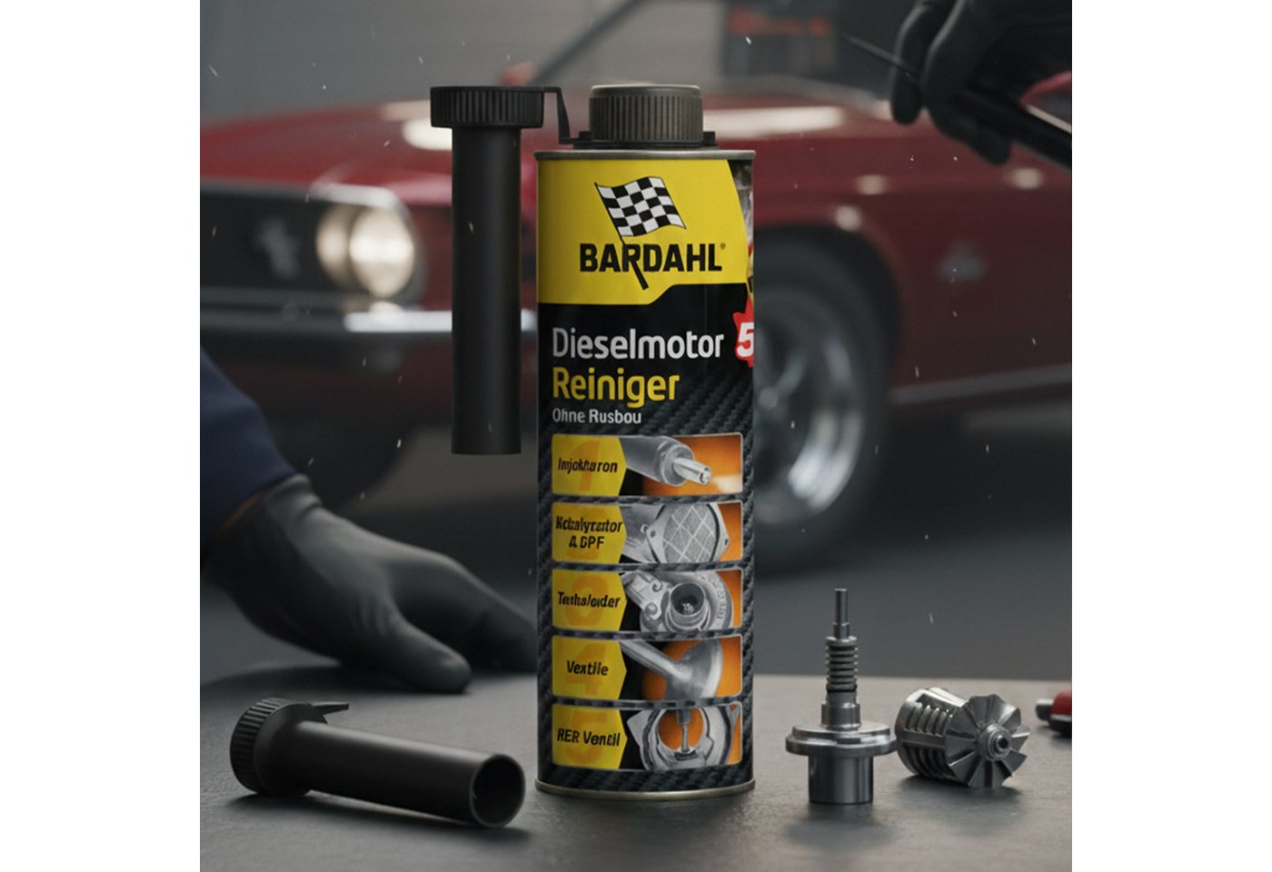 Bardahl Diesel-Additiv Bardahl Diesel Motorenreiniger 5 in 1, Systemreiniger DPF - 500 ml, (1-St., 500 ml) Reinigt das Kraftstoffsystem, AGR-Ventil, Dieselpartikelfilter Bild 4