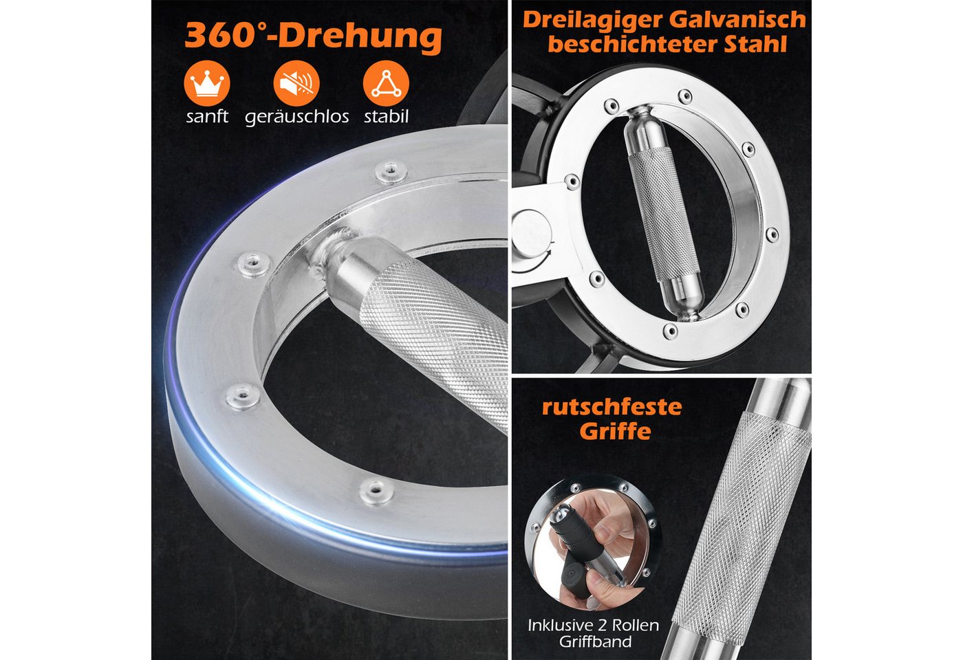 COSTWAY Handmuskeltrainer, Unterarmtrainer mit einstellbarem Widerstand