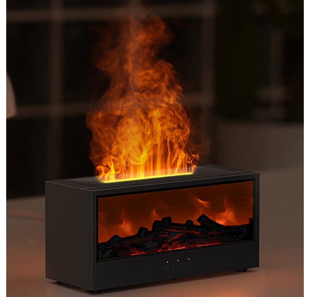 Coonoor Luftbefeuchter Aroma Diffuser mit LED Kamin, Duftöl Diffusor für Ätherische Öle, mit 7-Farben-Licht Flammeneffekt,Fernbedienung, 4 Timer Bild 5