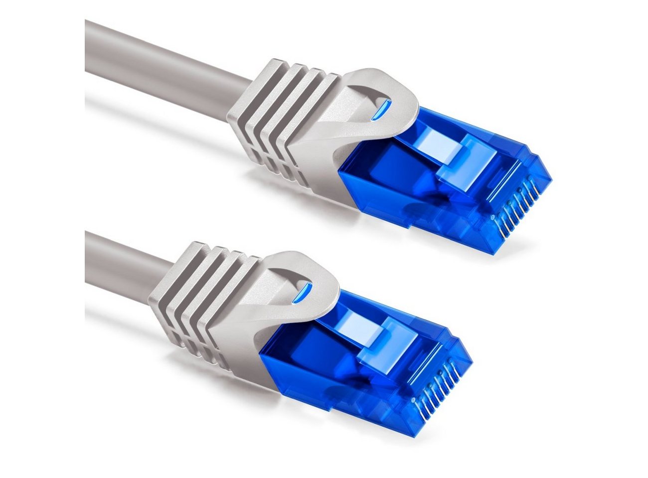 deleyCON deleyCON 20m CAT6 Patchkabel Netzwerkkabel Ethernet LAN DSL Kabel Grau LAN-Kabel