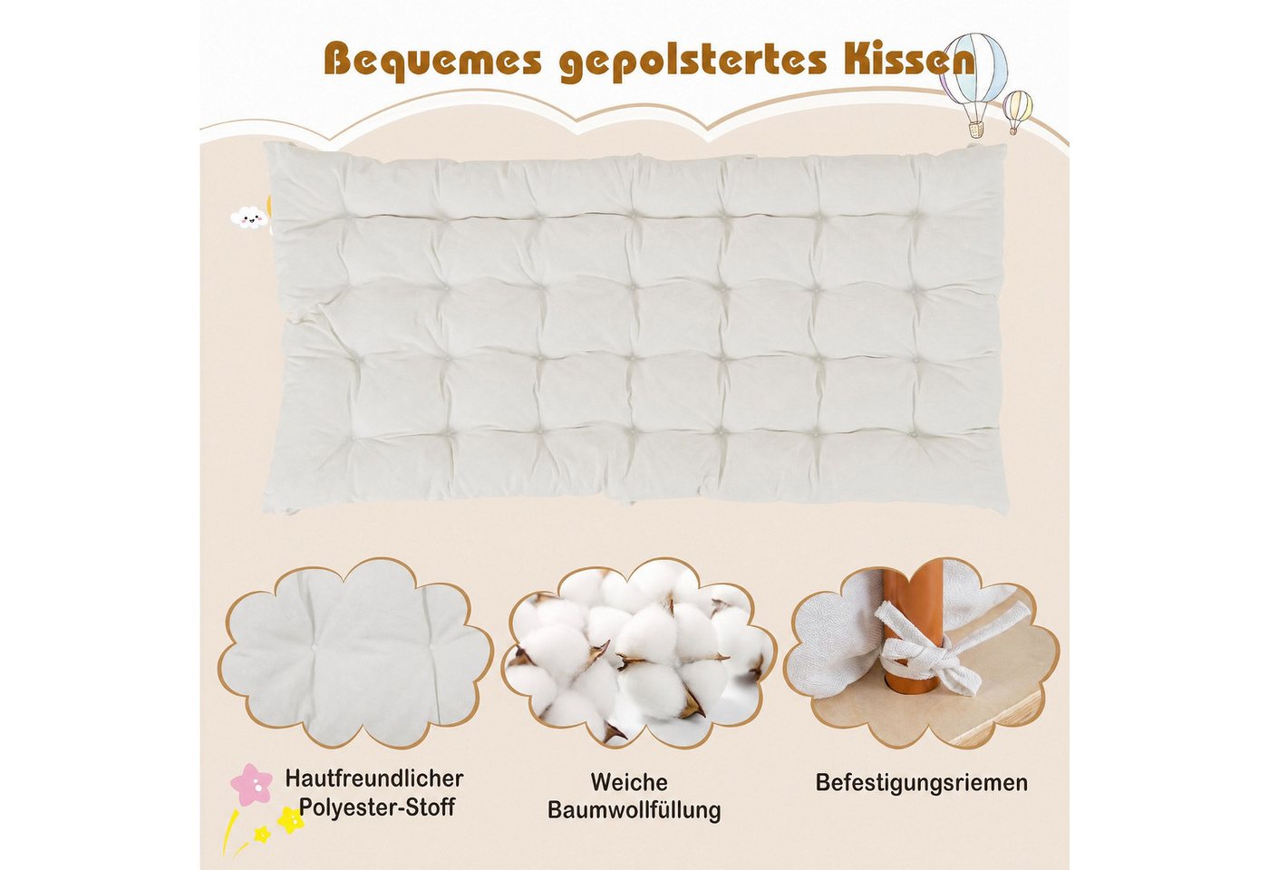 COSTWAY Klettergerüst 3 in 1 Montessori Klettersset aus Holz, Spielset für Kinder ab 1 Jahr Bild 3