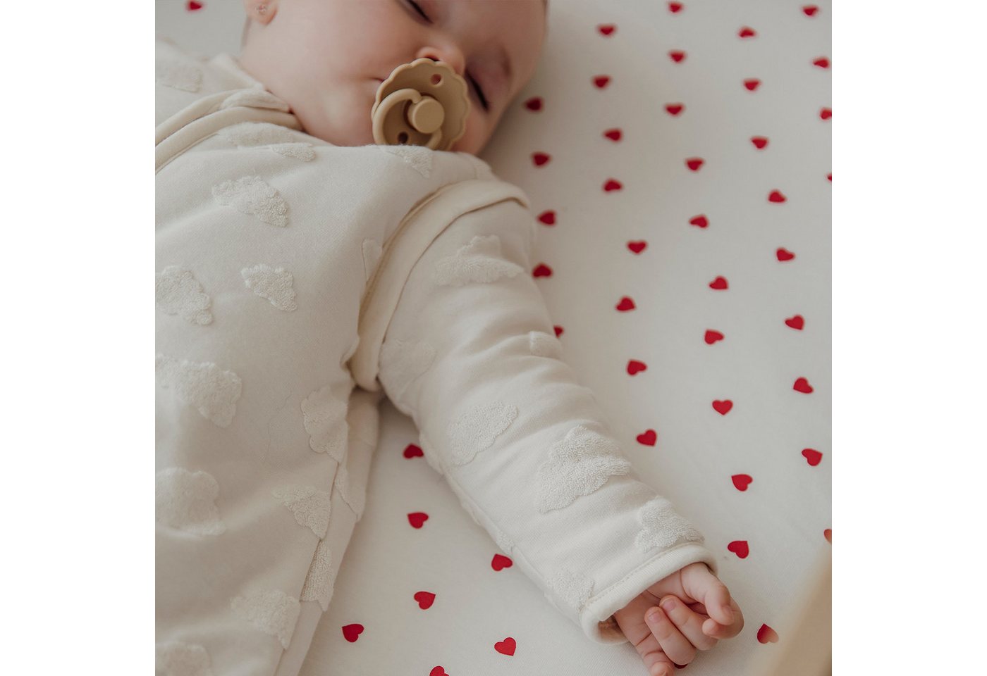 Meyco Baby Babyschlafsack Clouds natural (Baumwolle, Polyester, 1 tlg), 90cm Bild 3