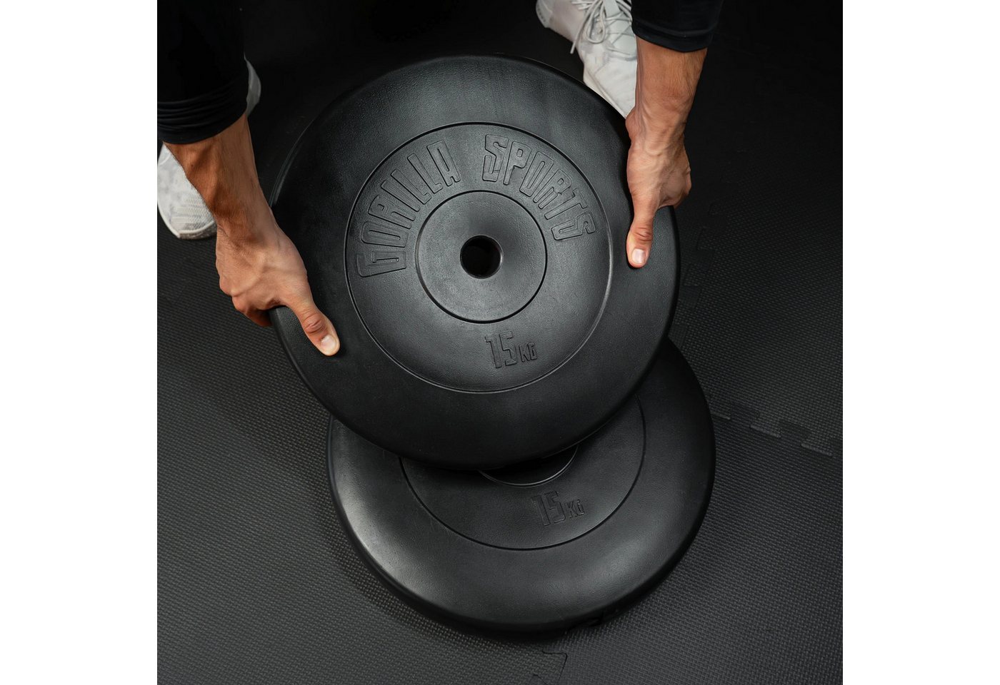 GORILLA SPORTS Hantelscheibe Hantelscheibe 30/31 mm Kunststoff 1,25-15 KG, 30 kg