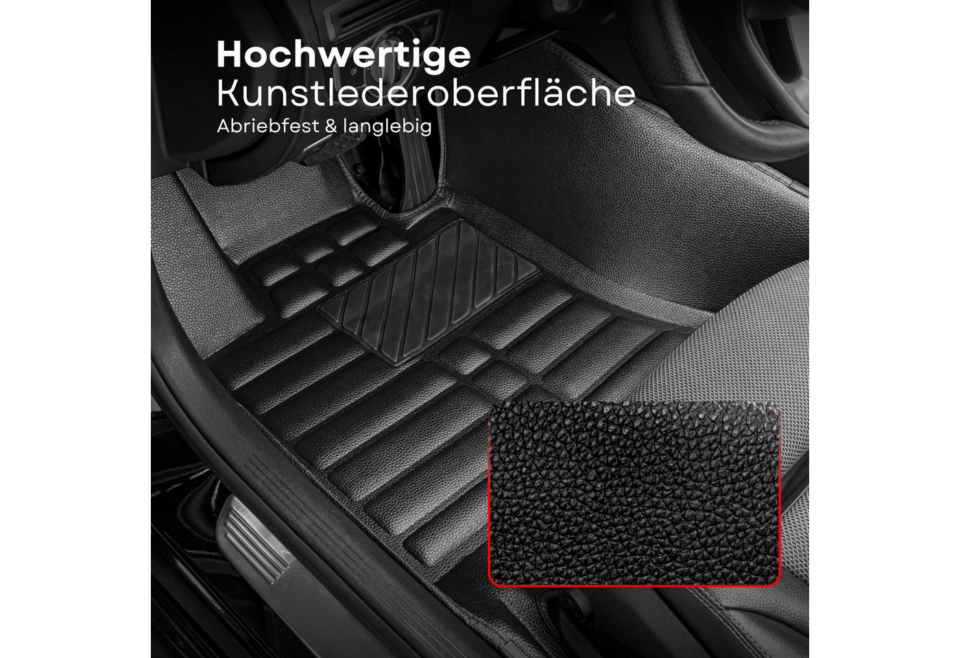 fussmattenprofi.com Auto-Fußmatte 5D Premium Auto Fussmatten für Audi A6 (C7) 2011-2018 (1 St), für Audi Audi A6 Bild 4