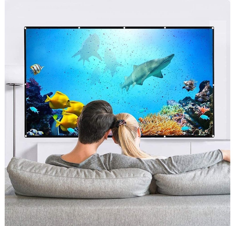 AURIVION 120 Zoll Projektionsleinwand faltbar 16:9 für Outdoor & Heimkino Rolloleinwand (HD Leinwand knitterfrei, tragbar und einfach aufzubauen)