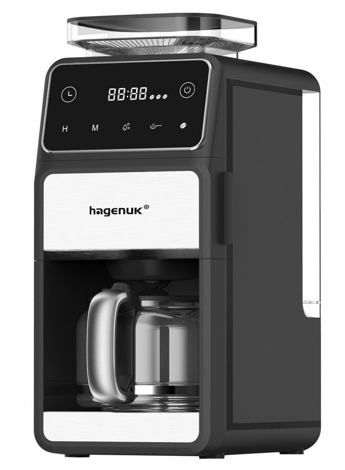 Hagenuk Kaffeemaschine mit Mahlwerk, 1.5l Kaffeekanne, Permanentfilter, abnehmbarer Wassertank Bild 2