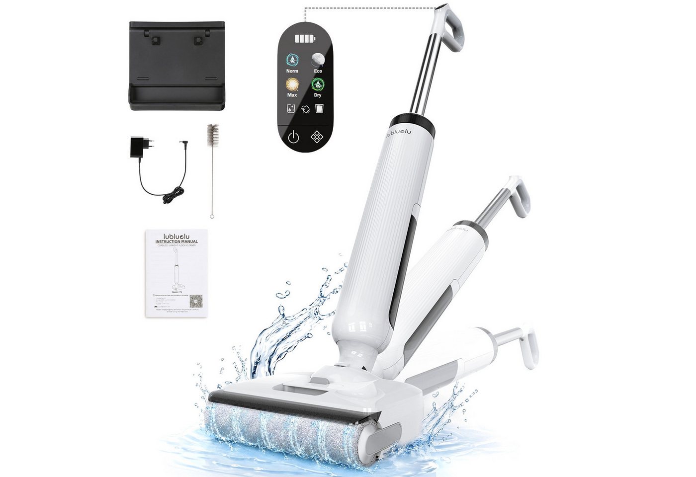 lubluelu Nass-Trocken-Akkusauger T9 Selbstreinigung 180° Lay-Flat Nasssauger Saugwischer 21.000 Pa, 200 W, beutellos, unten integrierter Frischwassertank / Selbstreinigen Bild 2