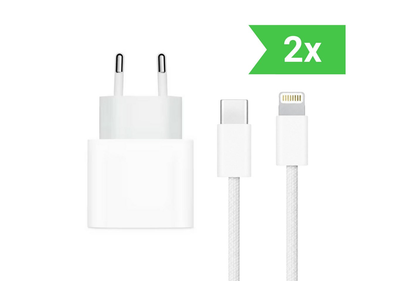 PlugUp Ladegerät mit iPhone Lightning Ladekabel iPhone 11 12 13 14 Pro Max SE USB-Ladegerät (2220 mA, Set, 2-tlg., 2-teiliges Ladeset, 20W USB-C Schnellladegerät für iPhone 11 12 13 14 Pro Max SE Plus) Bild 4
