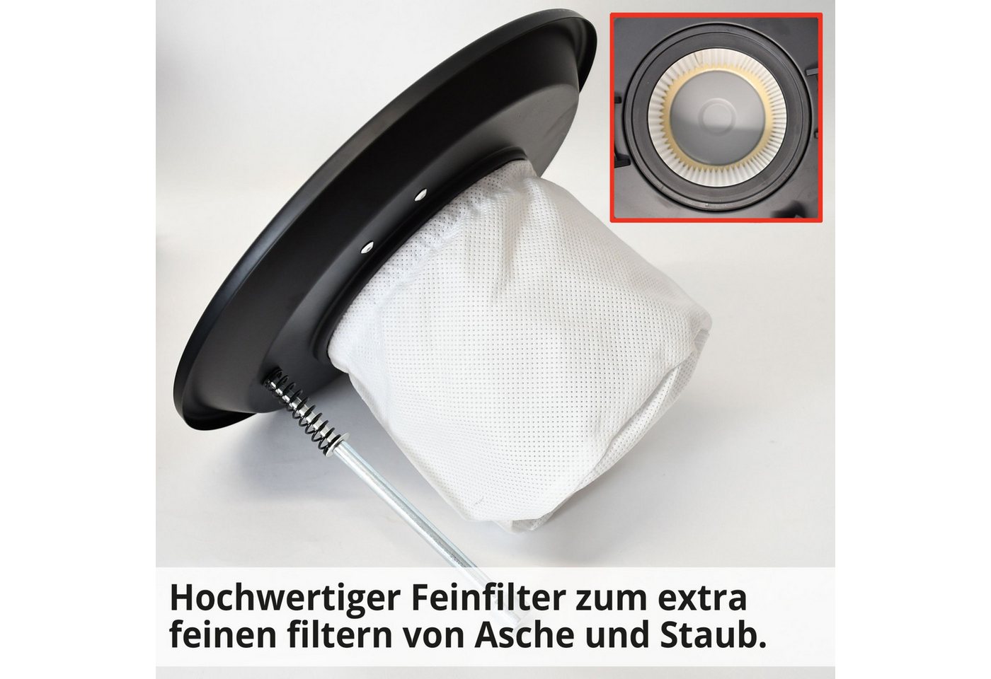 Hecht Aschesauger 22E Kaminsauger mit Filterklopfer für Ofen & Grill, 1200 W, Metallbehälter, staubarm und handlich Bild 2