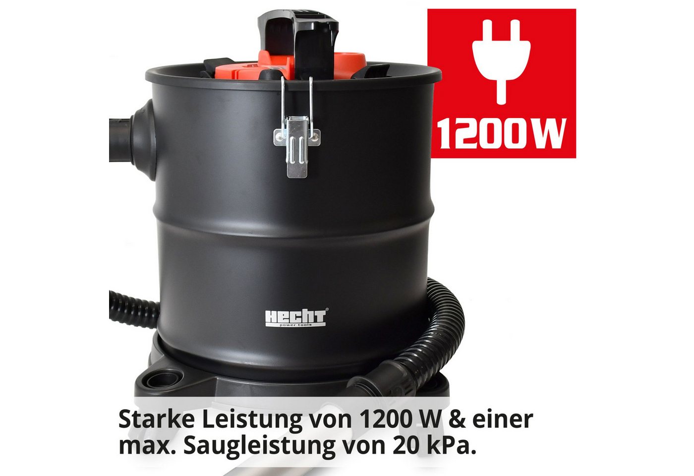 Hecht Aschesauger 22E Kaminsauger mit Filterklopfer für Ofen & Grill, 1200 W, Metallbehälter, staubarm und handlich Bild 3