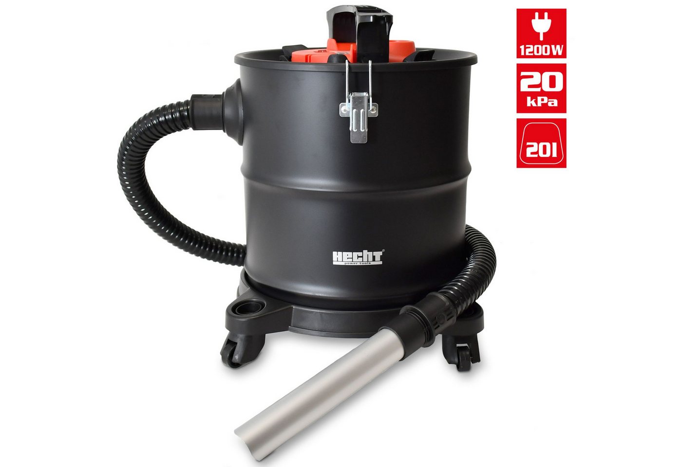 Hecht Aschesauger 22E Kaminsauger mit Filterklopfer für Ofen & Grill, 1200 W, Metallbehälter, staubarm und handlich Bild 5