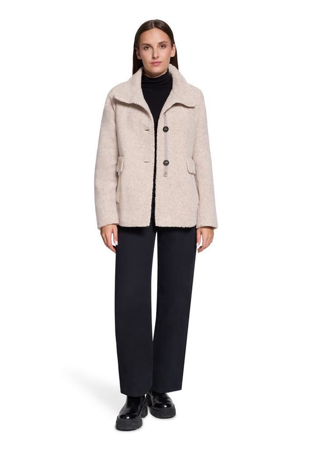 Gil Bret Wolljacke Teddyjacke mit Knopfleiste und Stehkragen - mit Wolle