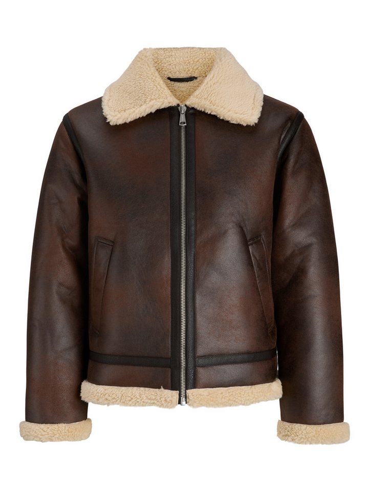 Jack & Jones Outdoorjacke JORNORREBRO AVIATOR JACKET SN Lederimitat, mit Teddy Besatz, im Flieger Look Bild 2