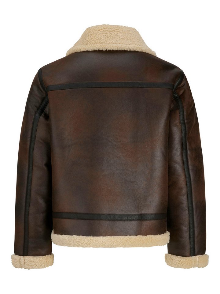 Jack & Jones Outdoorjacke JORNORREBRO AVIATOR JACKET SN Lederimitat, mit Teddy Besatz, im Flieger Look Bild 4