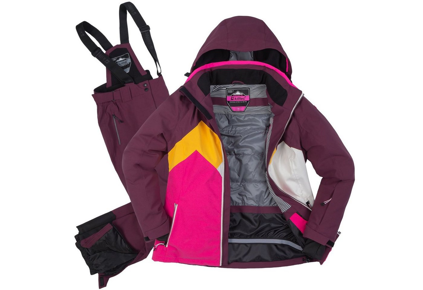 Killtec Skianzug Damen Skijacke + Skihose (lila/gelb, Gr. 36) Bild 2