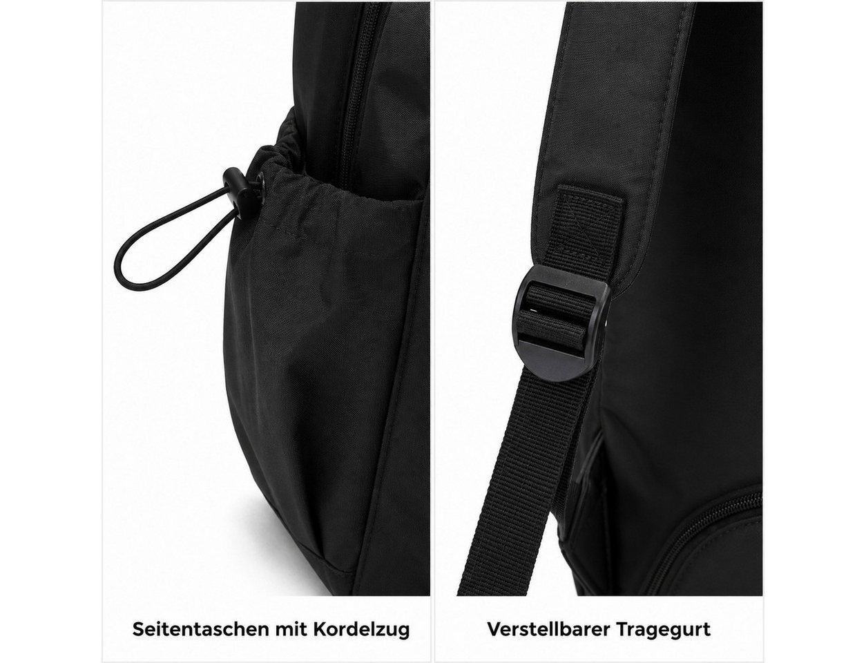 ibettertec Rucksack Rucksack Freizeitrucksack mit Reißverschlussfach (verstellbaren Schultergurten und mehreren Fächern, 42 x 31 x 22 cm), Tagesrucksack für Schule, Arbeit und Reisen Bild 2